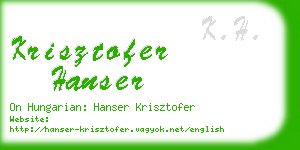 krisztofer hanser business card